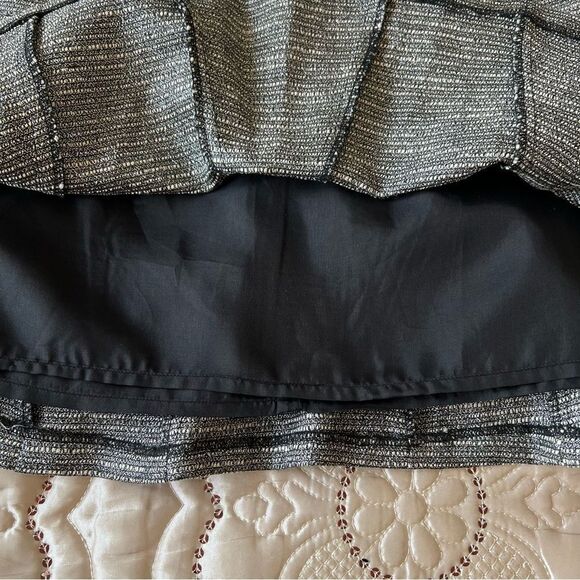 Banana Republic Tweed Metallic Pleated Fit & Flare Mini Skirt Size 14 - Picture 6 of 9